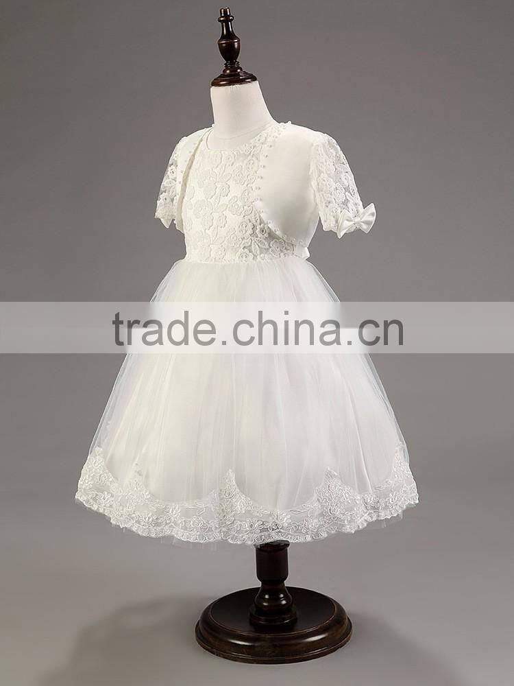 2016 Summer style kids dress flower lace princess party costume girl floral dress