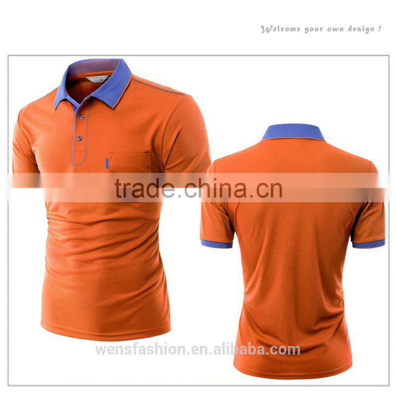Mens Short Sleeve Contrast Collar Body Tight Polo Shirts Short Sleeve T-shirt