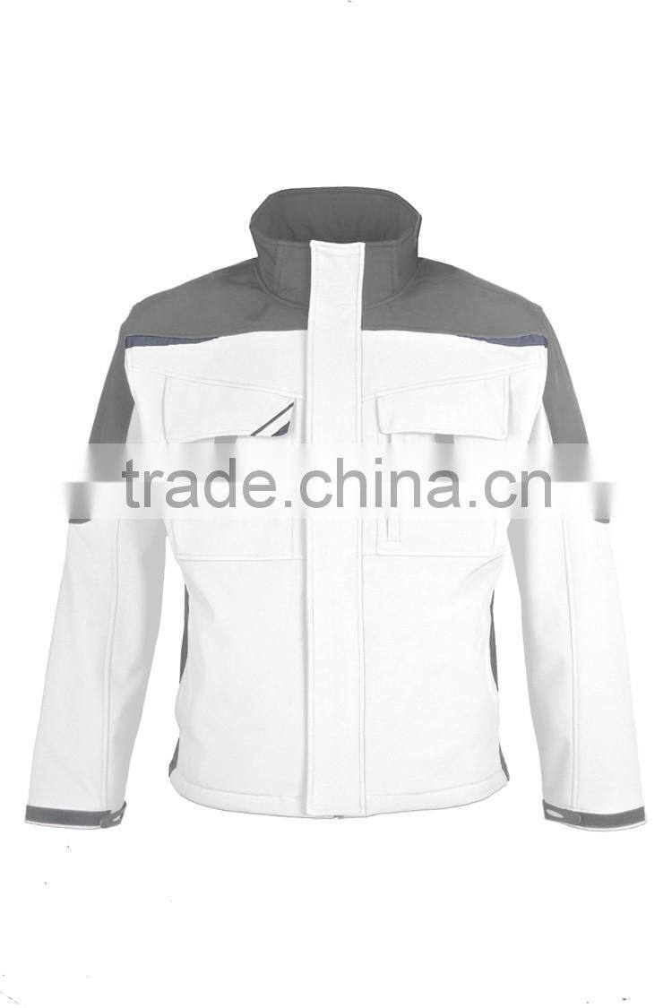 Mens contrast color new cargo heavy duty softshell work coat