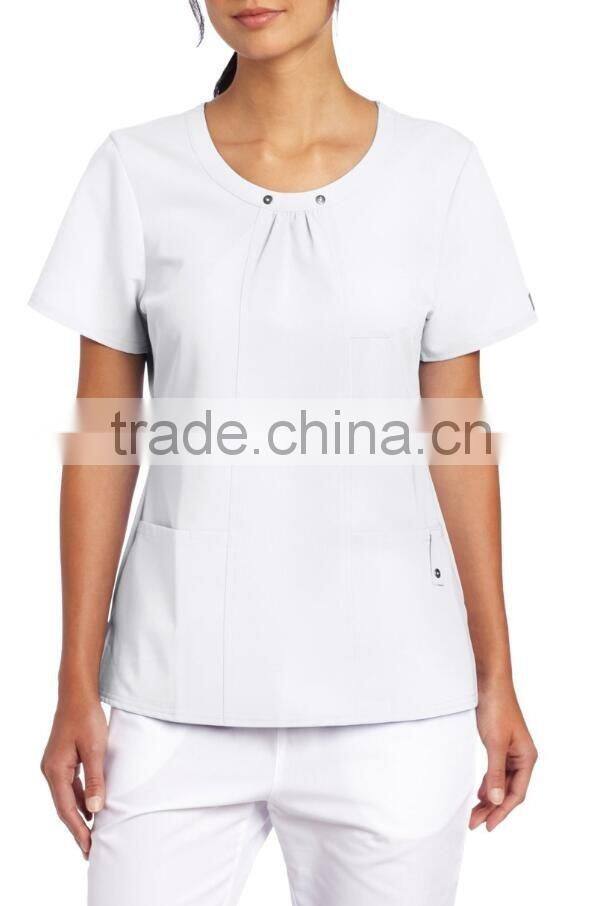 scrubs women's xtreme stretch junior fit scoop neck top hospital uniform