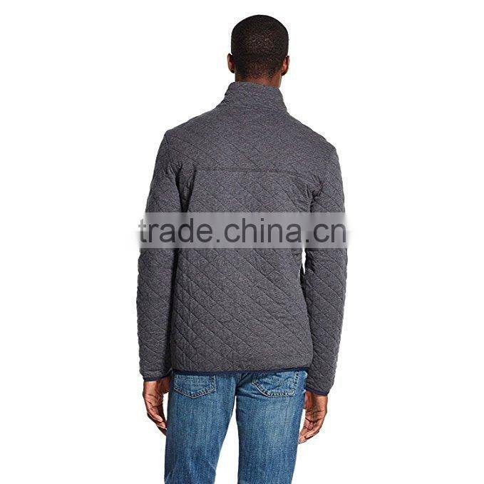 Men's Hot Sale Quilted Mock Neck Sweater Jacket/Pullover Sweatshirt