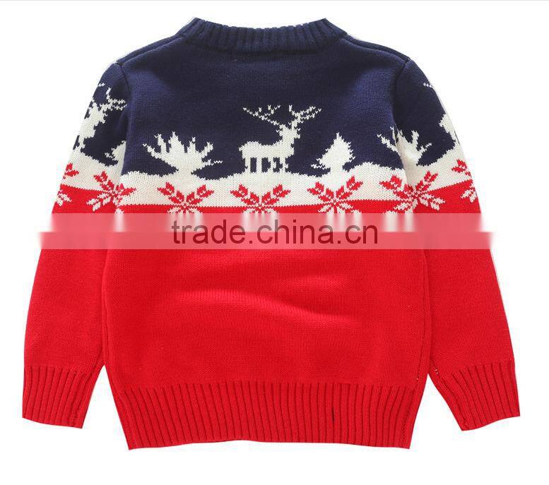Wholesale Kids Knitted Sweater Boys Little Deer Pattern Sweater Pullover