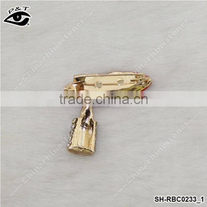 Rhinestone Brooch Pins Locked Mouth Shaped Brooches Sexy Red Mouth Rhinestone pins for Clothing decoration