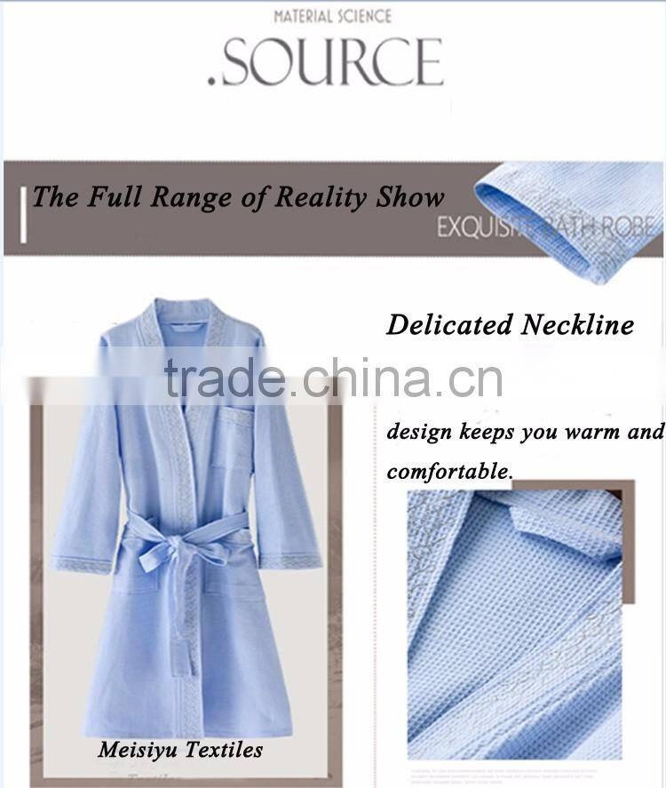 Fancy bathrtobe cotton robes waffle