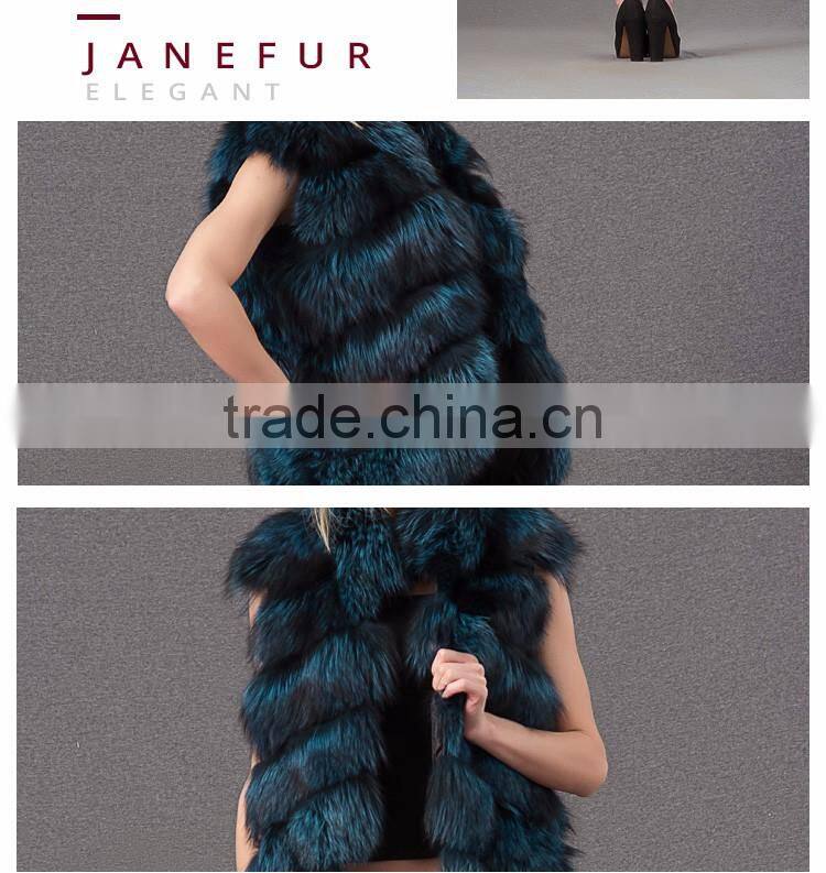 Factory Royal wholesale blue fox fur vest genuine fox fur clothes