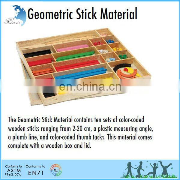 Preschool Wooden Educational Montessori Material EN71 Mathematic Toy Geometric Stick Material