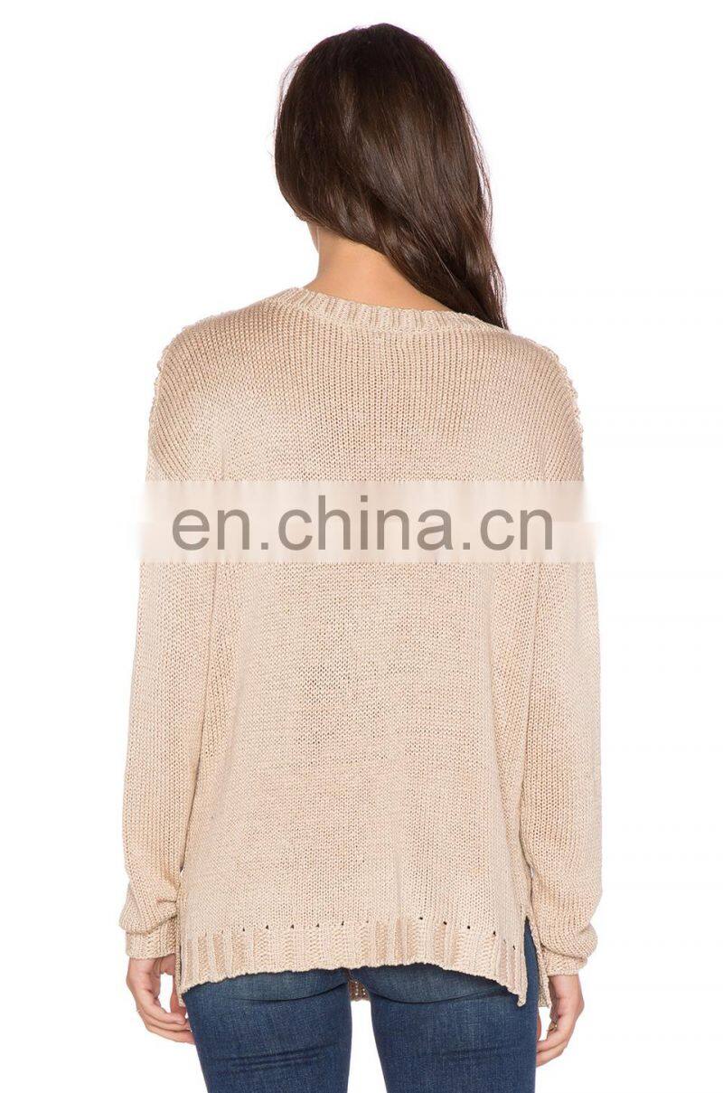 New Model Latest Designs Hand Knitted Woman Sweater