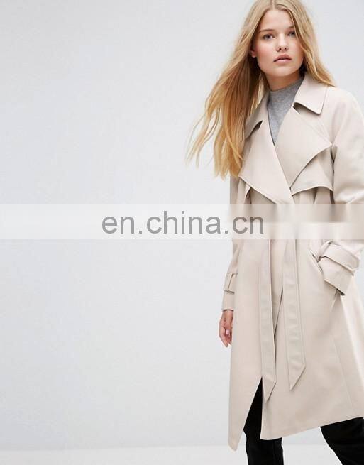 Trench Coat With Sash Belt dust coat ladies long coat design