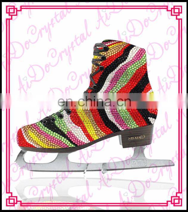 Aidocrystal Seven rainbow color Figure Skating ice skate shoes ,ice figure shoes ice skate sharpening
