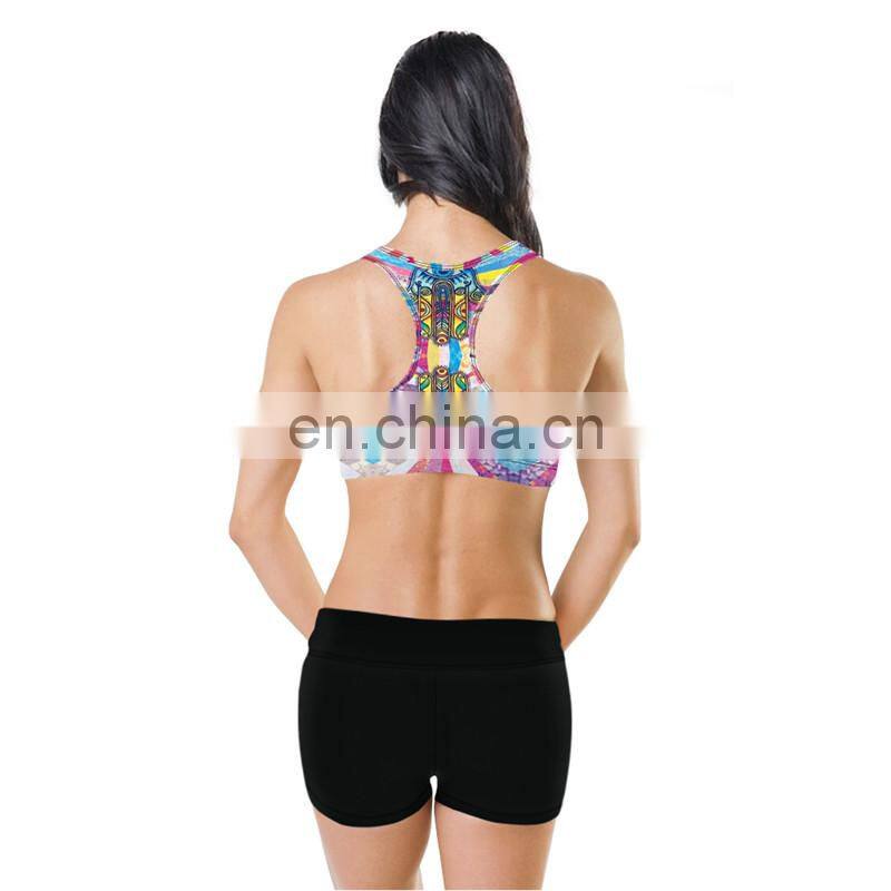 Ladies Stretchy Gradient Printed high quality sports tracksuits