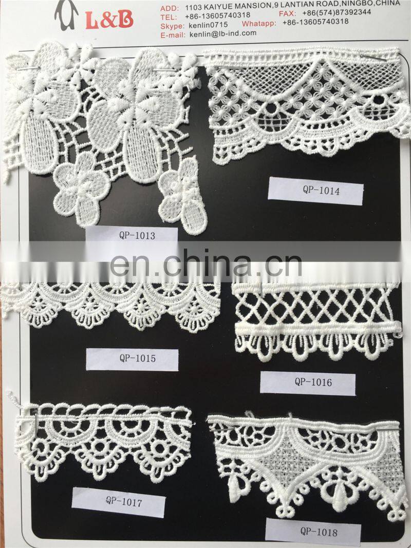 2017 embroidery white milk silk yards chemical lace trims border