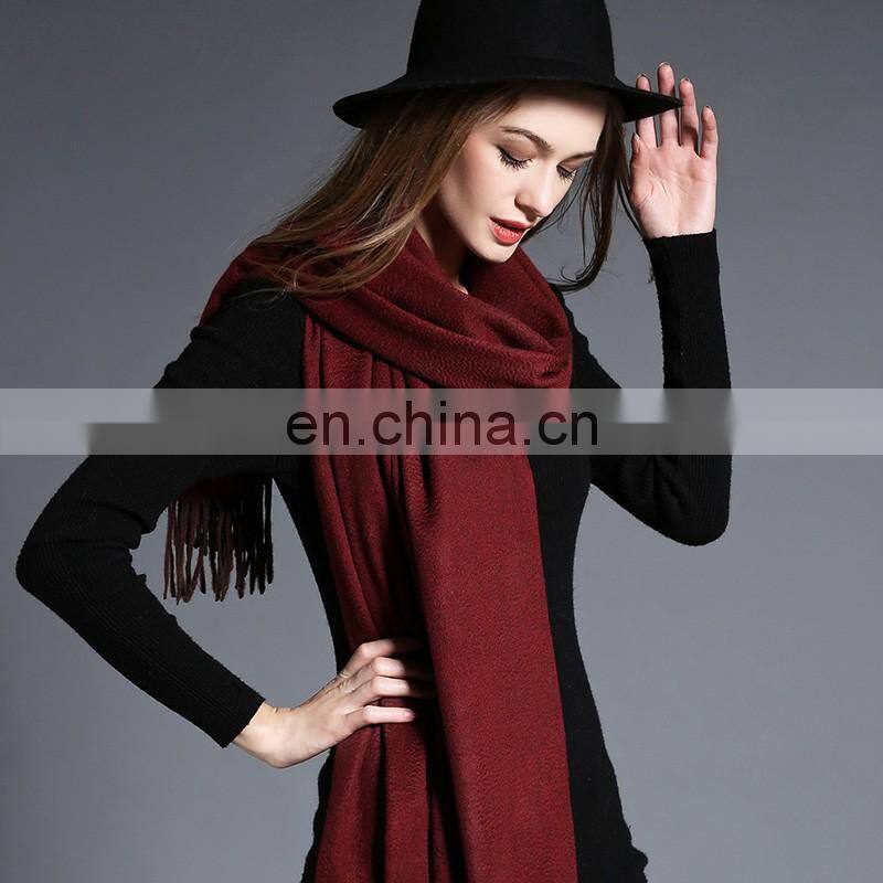 Pure Color Cashmere Shawl for Women