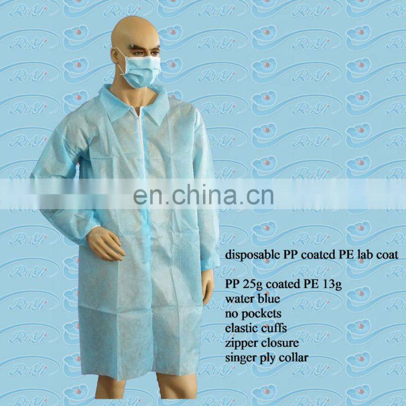disposable lab coat with zipper