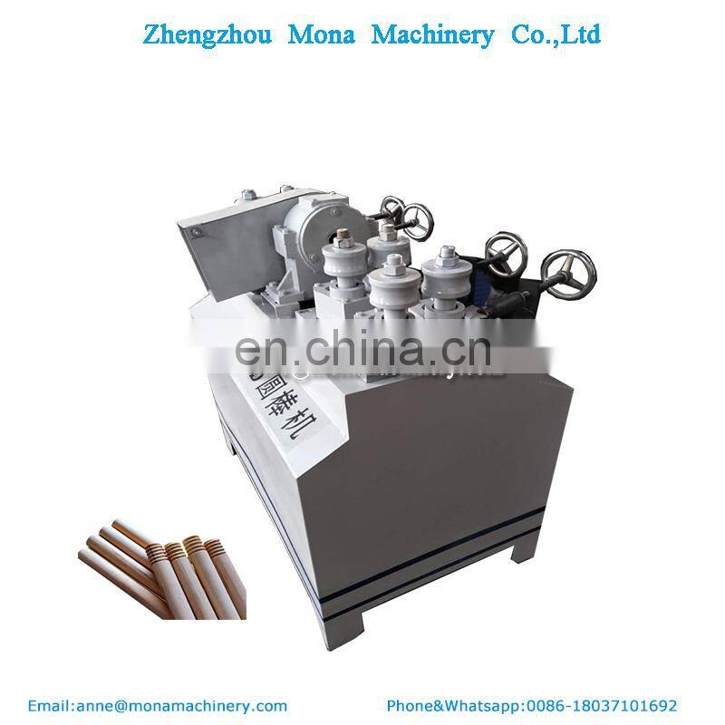High speed automatic brush handle making machine wood rod sanding machine |wood broom handle screw making machine threaded