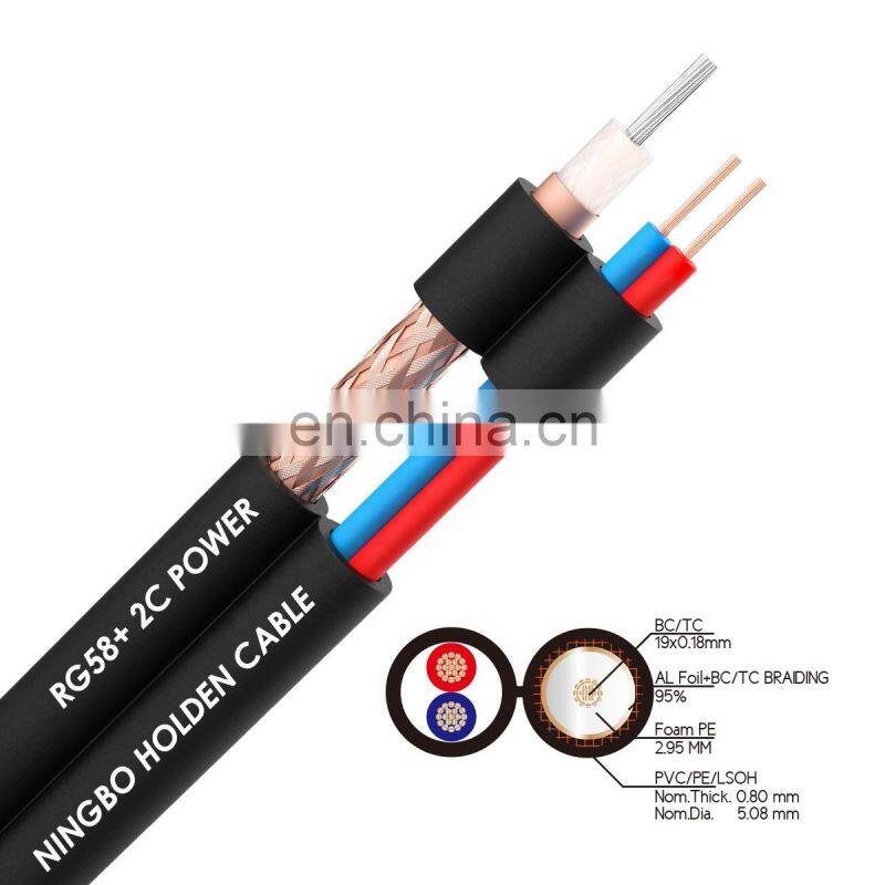 rf rg58 rg59 rg6 coaxial rj11 cable with power tv receivers