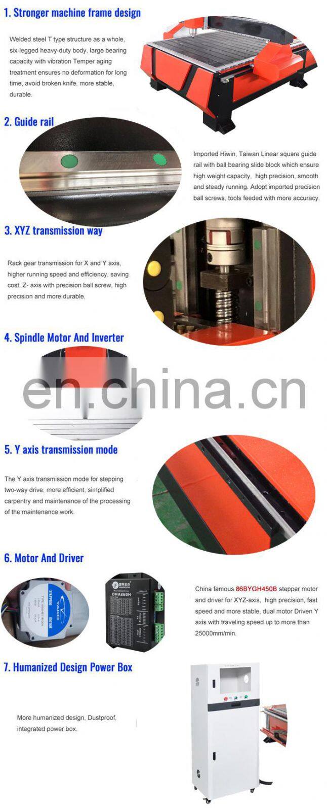 Economic China Jinan 1325 cnc wood cutting wood engraving machine