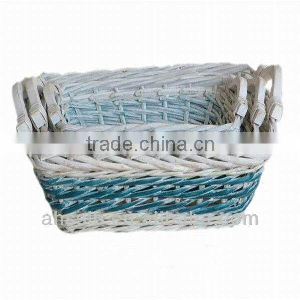 2013 new fashionable gray willow wicker storage floral garden gift tray