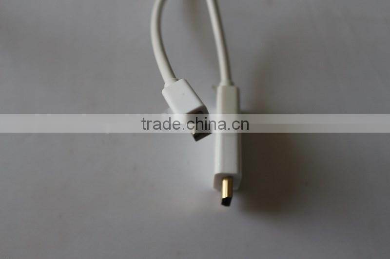 white colour DisplayPort Mini DP To HD Cable