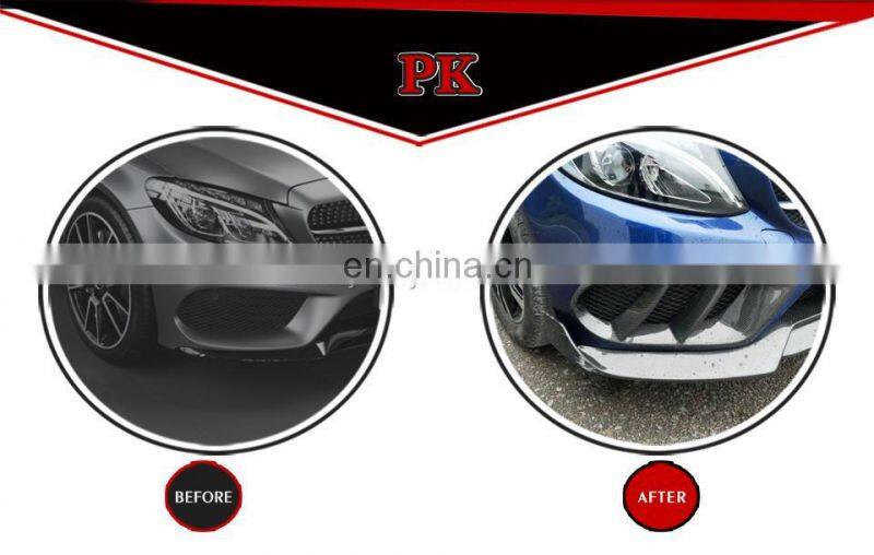 Carbon Fiber Front Bumper Air Vents Trim Mesh Grill Frame for Mercedes Benz W205 C63 AMG C180 C200 C Class 2015-2018