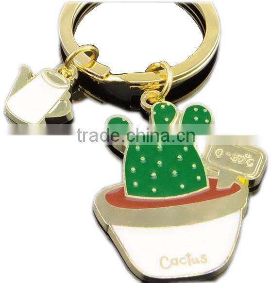 hot selling mini cactus keychain cactus plant keychain