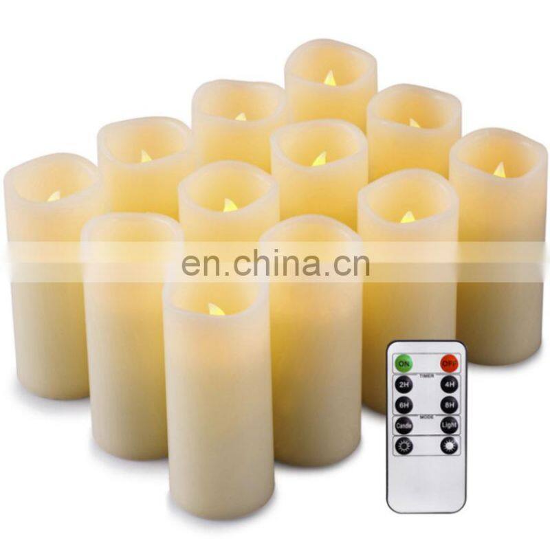 Set of 12pcs Flameless 500 hours Wedding Favourite LED Candles with Remoter