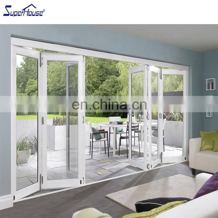 Superhouse high quality aluminium bifold doors aluminum frame exterior bi fold doors for house villa
