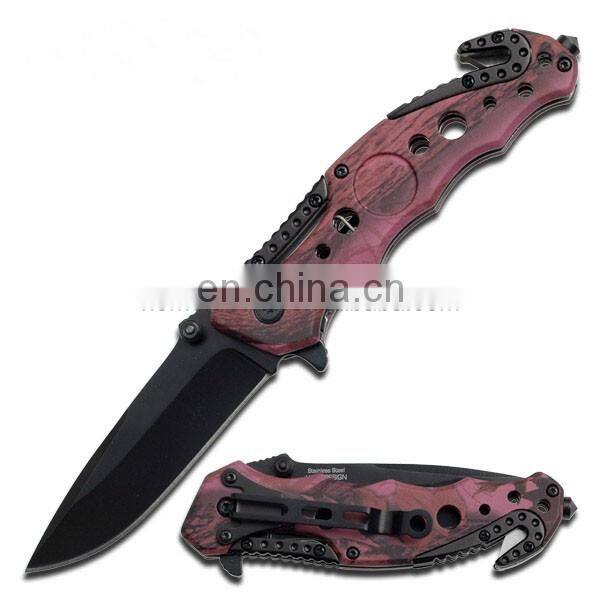 whole black coated stainless steel knife with aluminum handle