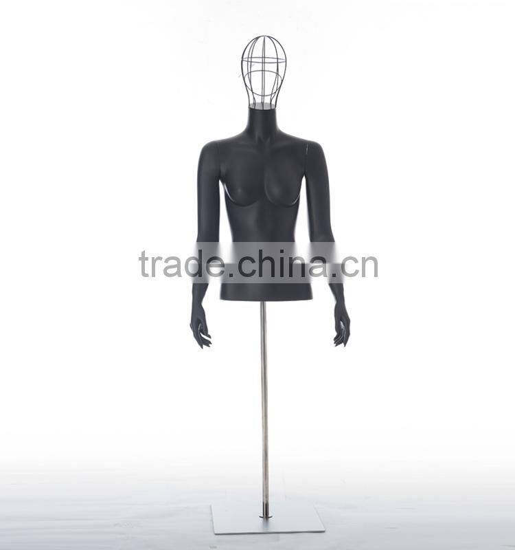 half body female torso mannequin with metal head