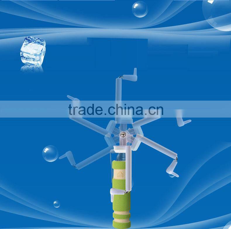 Poplar Super Mini Wired Selfie Stick Handheld Portable Light Foam Monopod Fold Self-portrait Stick Holder with Cable for Sansung