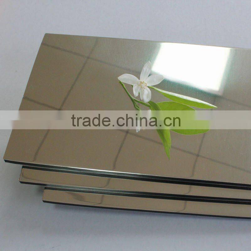 silver mirrored aluminium panel sheet