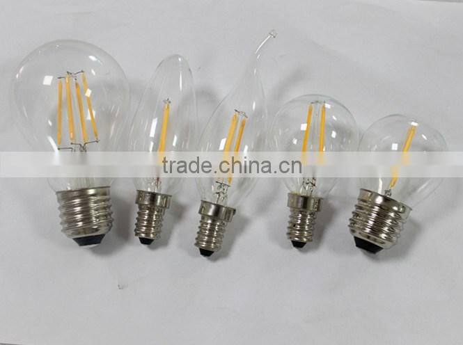 230V E14 glass New 360 Degree energy saving 2W C35 LED Filament bulb