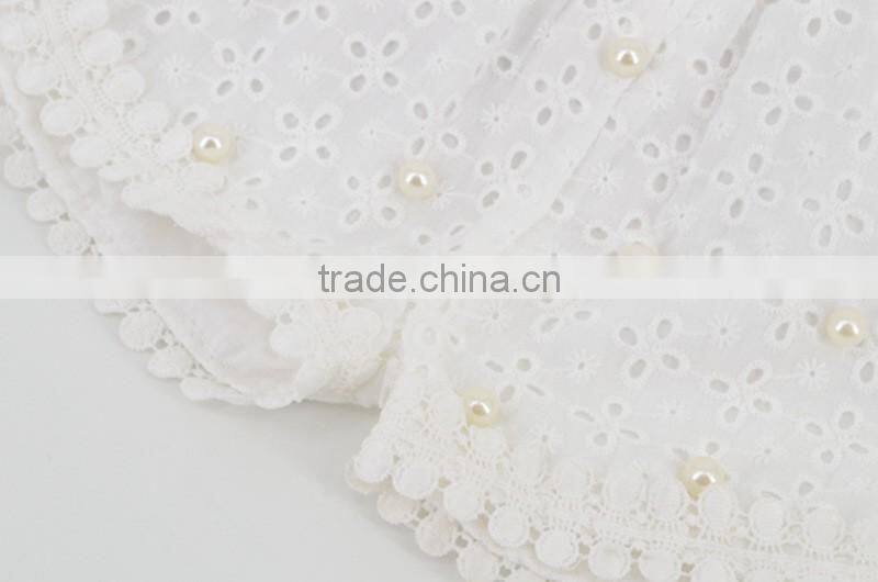 New Korean Cute Baby Girl Beaded Clothes Shorts 2016 New Summer Girl Ivory Corchet Pearl Pants Lovely Little Girl Short Pants