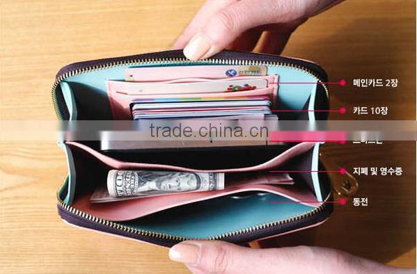 Fashion Crown Multifunctions Women Long Wallet/Leather Phone Bag/Crad Holder/Coin Purse