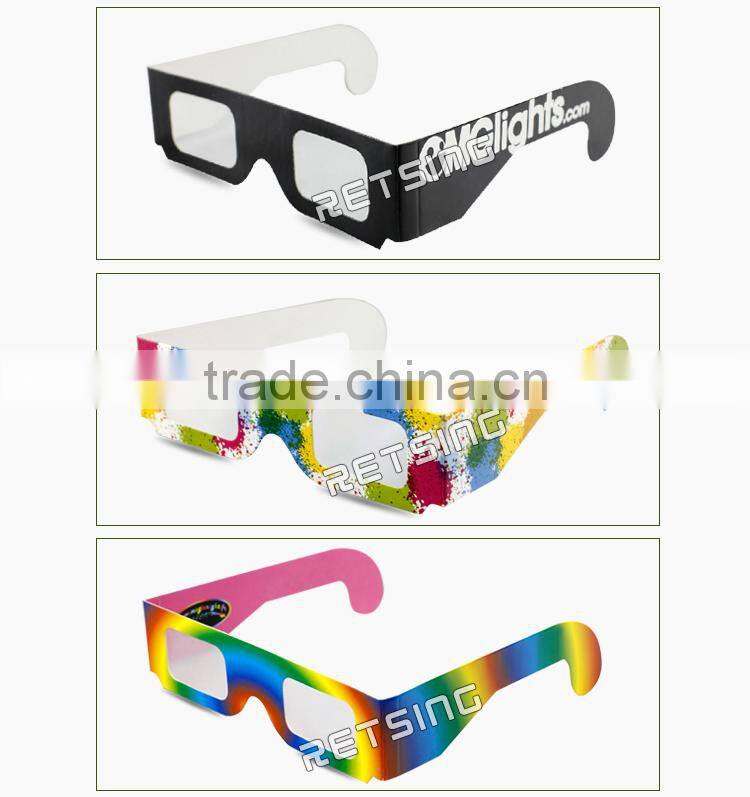 Paper fireworks diffraction glasses used for festival and party for fun