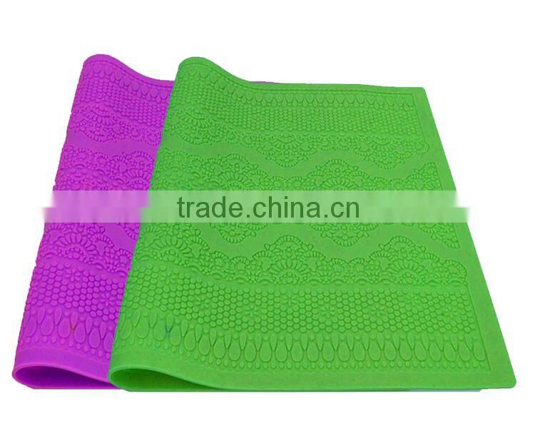 Flower Pattern Silicone Mat Fondant Cake Lace Embossed Cake Mold Mould Purple