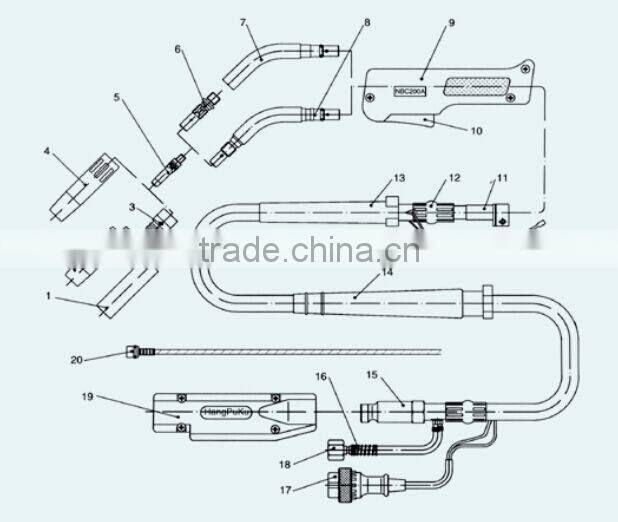 200A welding torch suitable for panasonic torch