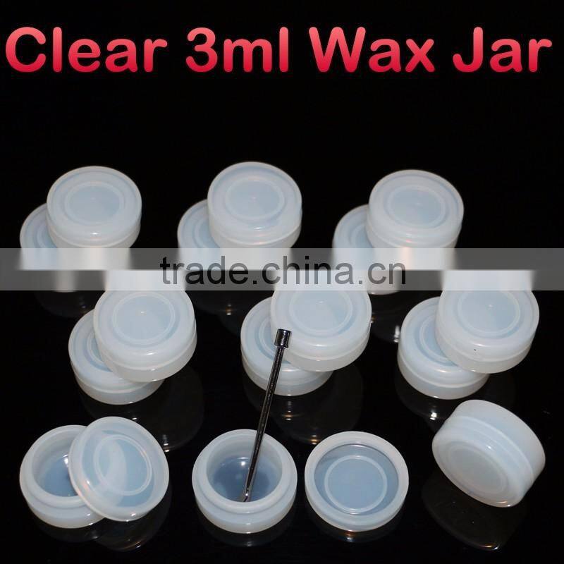 Food grade clear silicon oil jars 3ml silicone bho container non-stick silicone essential oil container