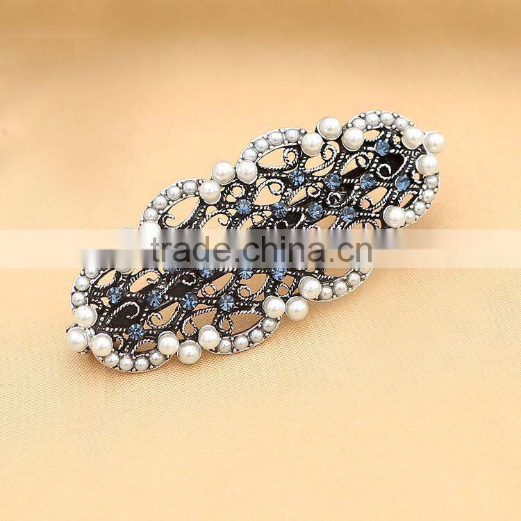 Direct Selling Wholesale Fashion Vintage Colorful Crystal Rhinestones Peacock Hairpin Barrette Hair Clip Hair Jewelry For Women