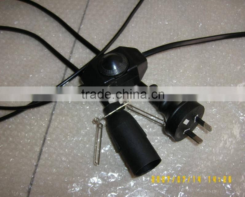Salt lamp power cord with dimmer of australian standard for himalayan salt lamp