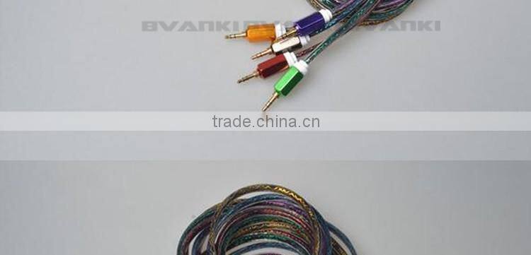 Cheap Transparent Crystal Audio Cable For Aux Stereo Cable,3.5mm Aux Cable / Audio Cable / Video Cable With Hexangular Design