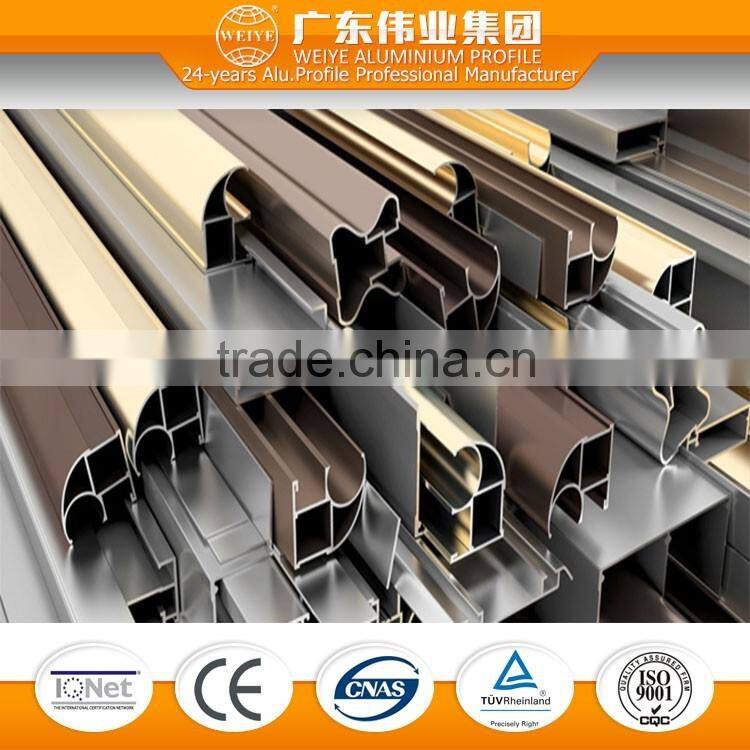 6351 T3-T8 0.8-1.4mm aluminum extruded for Radius Windows with polished finish