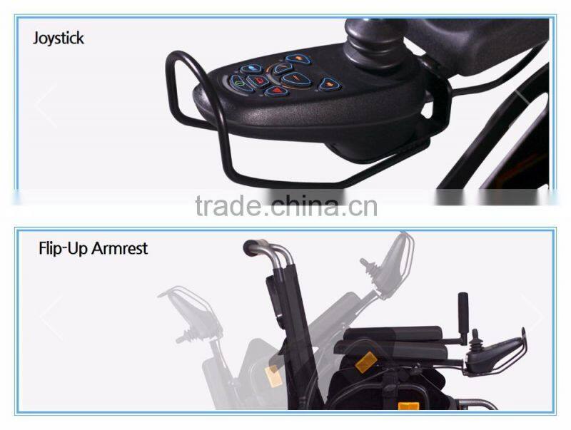9" wheel Brushless folding electric power wheelchair with brushless joystic controller