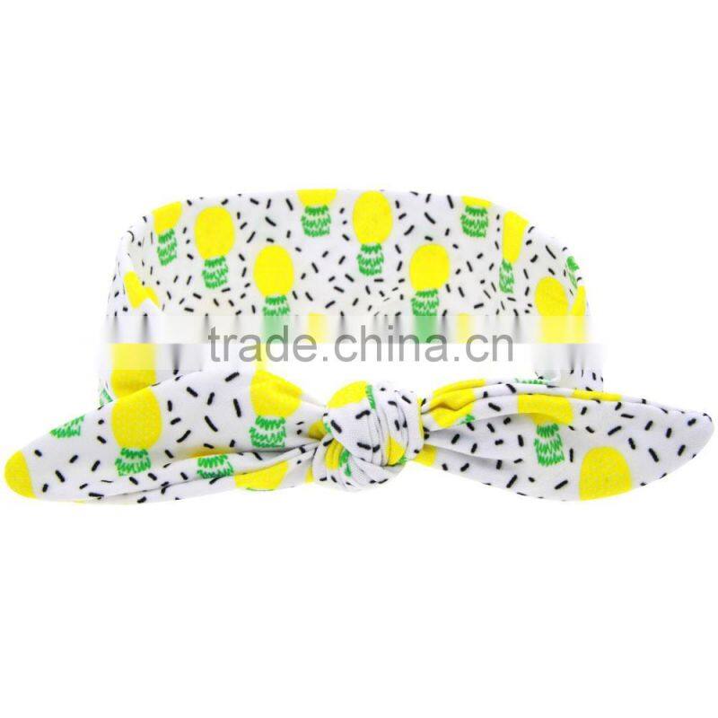 Hot-sales kids Fruits printed Headband girl cotton Headband Toddler knotted Headband wh-1790