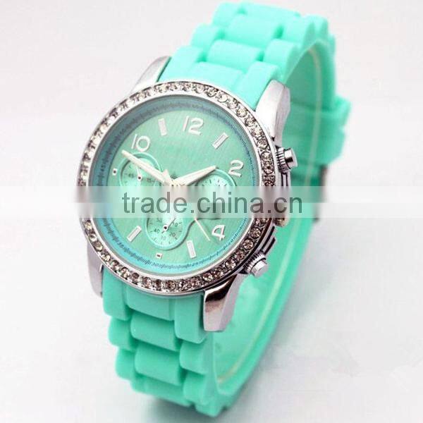 2015 Hot Japan quartz movt alloy case Colorful Silicon Watch