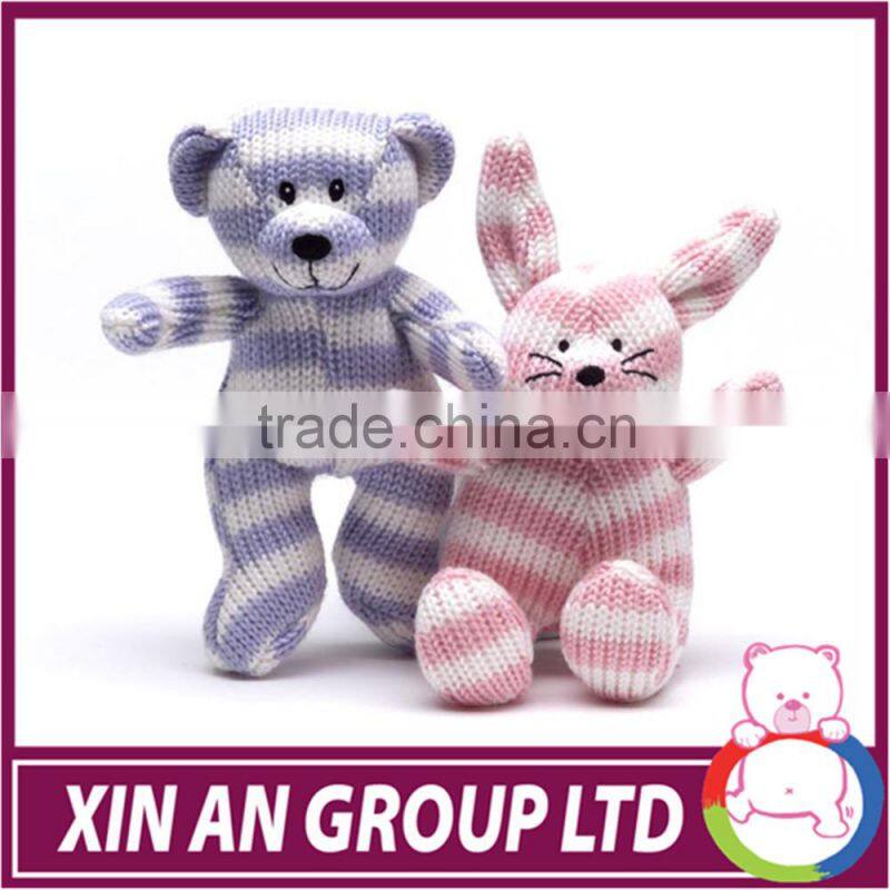 Custom baby gift soft animal shape knit toy