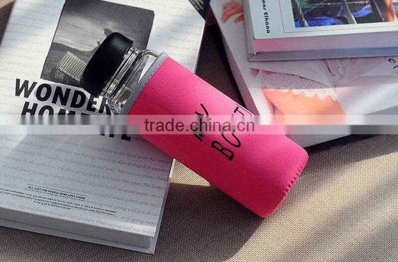 BPA Free Glass Shaker Water Bottle Sports 500ML Portable Clear My Bottle Sport Glass Fruit Juice Water Cup Travel Bottle