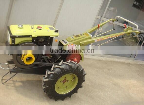 2014 hot sales walking tractor with plough and tiller and grass mower and trailer