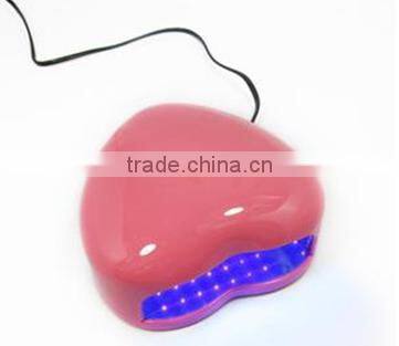 2014 New 220~240V EU Plug 3W LED Uv Lamp Nail Gel Polish Manicure Nail Dryer Mini Portable Heart Shap with CE certificated,