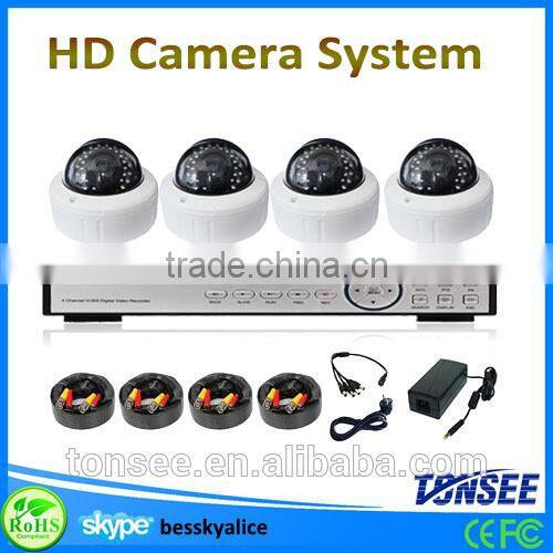 cheap hd home security camera systems,4ch 1080AHD dome zoom lens HD camera with DVR recorder