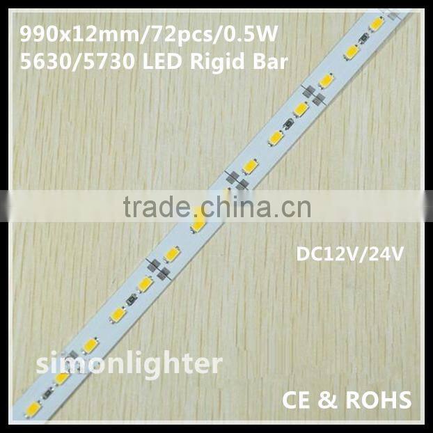 factory hot sale 5630/5730 led strip light with 72leds/m led rigid strip smd 5630